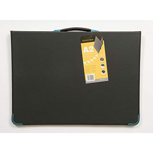 Clairefontaine BPCJ1A2BKZ Goldline Präsentationsmappe (Reißverschluß, 6 Ringen, Griff, robust, Metallecken, für 20 Hüllen, DIN A2, 42 x 59,4 cm) schwarz von Clairefontaine