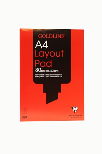 Clairefontaine GPL1A4Z - Skizzenblock Goldline DIN A4, 80 Blatt, 50g, für Filzstift und Tuschezeichner geeignet, 1 Stück von Clairefontaine