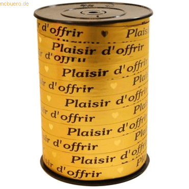 Clairefontaine Geschenkband 'Plaisir d'offrir' 10mmx225m gold von Clairefontaine