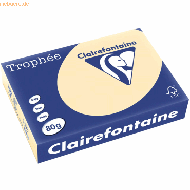 Clairefontaine Kopierpapier Trophee A4 80g/qm VE=500 Blatt chamois von Clairefontaine