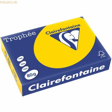 Clairefontaine Kopierpapier Trophee A4 80g/qm VE=500 Blatt goldgelb von Clairefontaine