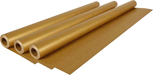 Clairefontaine Kraftpapier für Geschenke und zum Basteln, Rolle 10 x 0,70m, 70 g/m² (Gold, 3 Rollen 10 x 0,70m) von Clairefontaine