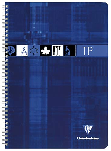 Clairefontaine 8937C - Packung mit 10 Heften, mit Spiralbindung, ideal für wissenschaftlichen Fächer, DIN A4 21x29,7 cm, 40 Blatt, französische Lineatur 90g / blanko 125g, farbig sortiert, 1 Pack von Clairefontaine