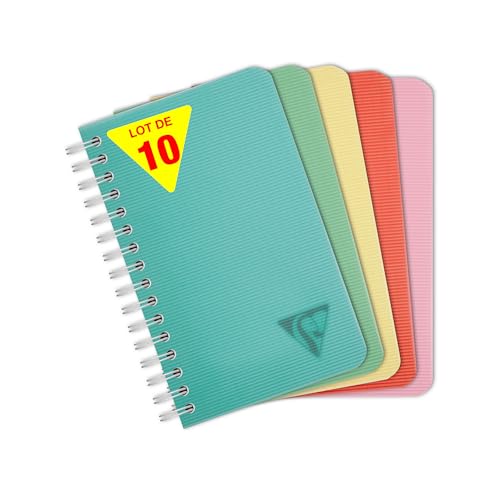 Clairefontaine 327425Cpack - Packung mit 10x Spiralbücher Hefte Linicolor Essence, 9x14 cm, 50 Blatt kariert 90g Einband PP, farbig sortiert, 1 Pack Clairefontaine 327425Cpack - Packung mit 10x Spiralbücher Hefte Linicolor Essence, 9x14 cm, 50 Blatt kariert 90g Einband PP, farbig sortiert, 1 Pack von Clairefontaine