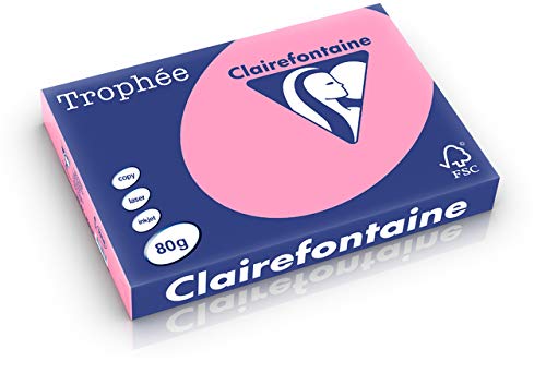 Clairefontaine 1998C - Ries mit 500 Blatt Druckerpapier / Kopierpapier Trophée, DIN A3 (29,7x42 cm), 80g, Heckenrosa Pastellfarbe, 1 Ries von Clairefontaine
