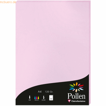 Clairefontaine Papier Pollen A4 120g 50 Blatt flieder von Clairefontaine