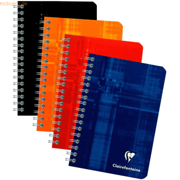 5 x Clairefontaine Spiralheft 9x14cm kariert 90 Blatt farbig sortiert von Clairefontaine