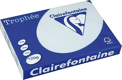 Clairefontaine 1214C - Ries mit 250 Blatt Druckerpapier / Kopierpapier Trophée, DIN A4 (21x29,7 cm), 120g, Hellblau Pastellfarbe, 1 Ries von Clairefontaine