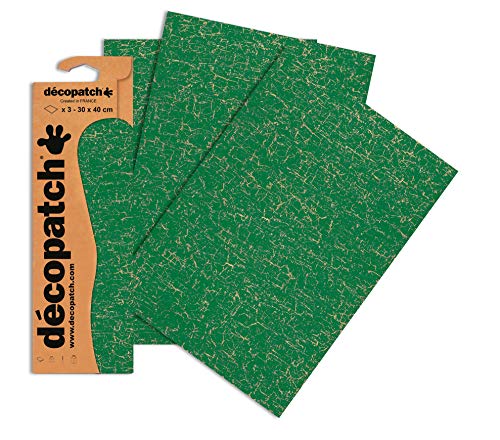 Decopatch Papier No. 445 (grün, 395 x 298 mm) 3er Pack von Décopatch