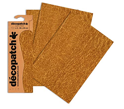 Decopatch Papier No. 475 (braun gold, 395 x 298 mm) 3er Pack von Decopatch