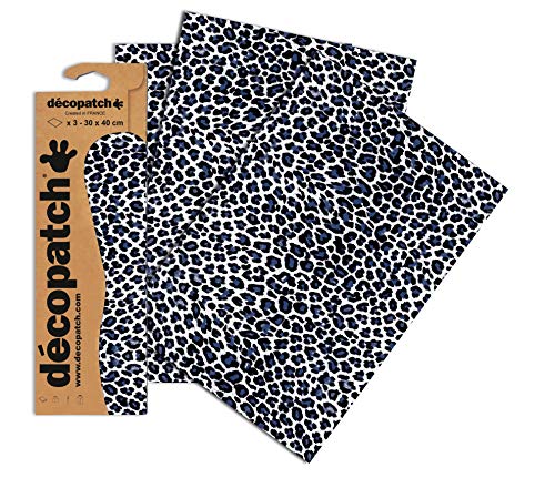 Decopatch Papier No. 614 (schwarz weiß Leopard, 395 x 298 mm) 3er Pack von Decopatch