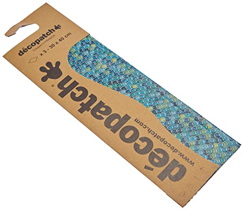 Decopatch Papier No. 729 (türkis Schuppen, 395 x 298 mm) 3er Pack von Decopatch