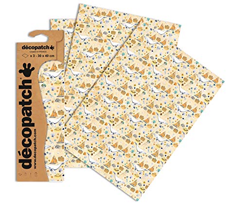 Decopatch Papier No. 766 (beige Maritim, 395 x 298 mm) 3er Pack von Decopatch