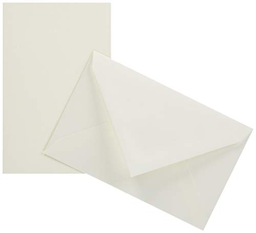 G.Lalo 25600L Karten Set Vergé de France (25% Hadern mit 10 Karten Vergé Papier 300 g, 85 x 135 mm, mit geradem Schnitt, 10 Umschläge, weiß gefüttert, 90 x 140 mm, Visitenkarten Format, 1 Pack) weiß von G.Lalo