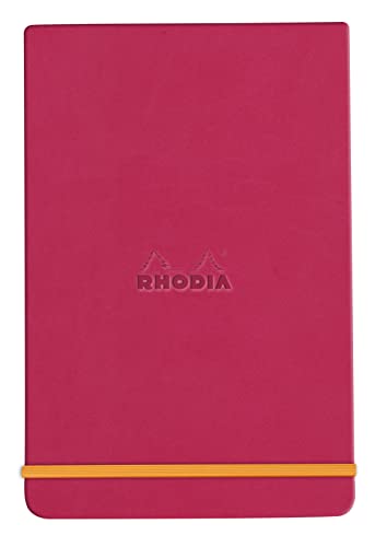 Rhodia 194365C - Notizbuch Webnotepad 9x14 cm, 96 Blatt abtrennbar liniert 90 g, 1 Stück, Himbeer von Clairefontaine