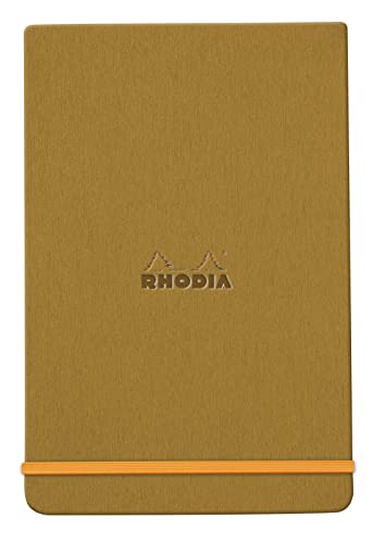 Rhodia 194370C - Notizbuch Webnotepad DIN A5, 96 Blatt abtrennbar liniert 90 g, 1 Stück, Gold von Clairefontaine