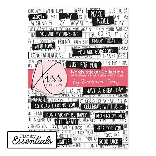 KISS Stickers Collection by Barbara Gray: A5, 8 Blatt, 460 Aufkleber von Claritystamp