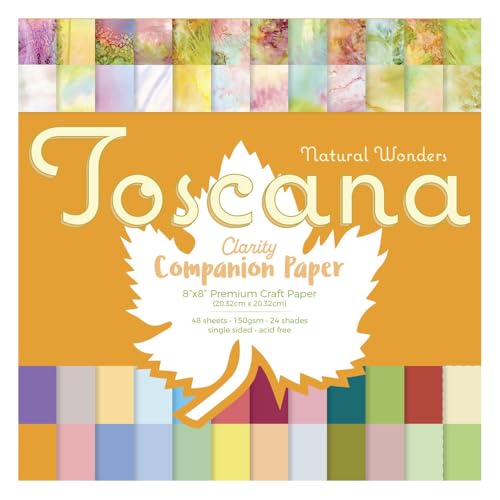 Toscana Clarity Companion Papier, 20,3 x 20,3 cm, dekorativer Bastelpapierblock, Designer-Spezialpapier für Scrapbooking, Kartenherstellung, Druckherstellung, Stempeln, 150 g/m² von Claritystamp