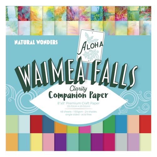 Waimea Falls – Clarity Companion Paper 20,3 x 20,3 cm, dekoratives Bastelpapierblock, Designer-Spezialpapier für Scrapbooking, Kartenherstellung, Druckherstellung, Stempeln, 150 g/m² von Claritystamp