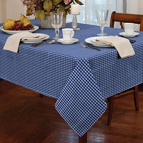 Tischdecke, Gingham-Muster, 137 x 183 cm, Blau von Classic Home Store