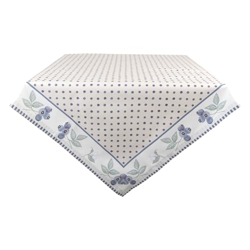 Clayre & Eef Tischdecke 130x180 cm Beige Blau Baumwolle Rechteck Blaubeeren Tischtuch von Clayre & Eef