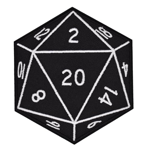 D20 Dice Bestickter Aufnäher zum Aufbügeln von Clayton Jewelry Labs