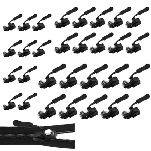 30 Reisverschluss-Zipper Ersatz, Schwarz Reißverschluss Reparieren, Große Mittlere und Kleine zum Austausch von ReißVerschlüSsen an GeldböRsen Koffern und Kleidungsstücken 30 Reisverschluss-Zipper Ersatz, Schwarz Reißverschluss Reparieren, Große Mittlere und Kleine zum Austausch von ReißVerschlüSsen an GeldböRsen Koffern und Kleidungsstücken von ClcIosis