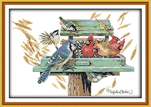 Cleana Arts Kreuzstich-Kits, Vögel lieben Nest, 14CT Gezählt(41cm×29cm) von Cleana Arts