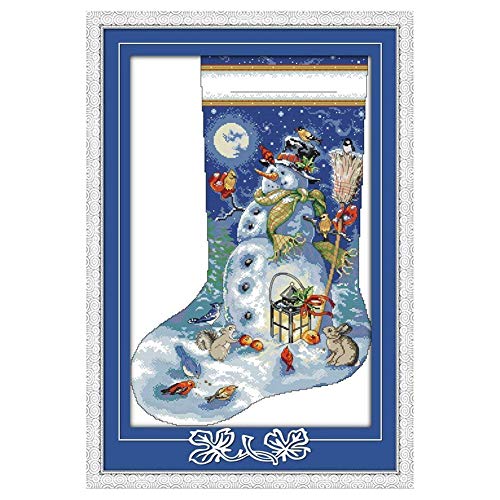 Cleana Arts Kreuzstich-Kits, Weihnachtsstrumpf, 14 CT Gezählt, 42cm × 60cm von Cleana Arts