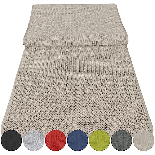 Outdoor Tischläufer Schaum 40x140cm Schaumtischdecke abwischbar Garten Tischtuch wasserfest Tischdecke Tischband wasserabweisend (Beige) von Cleanlevel EST 2016