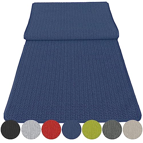 Outdoor Tischläufer Schaum 40x140cm Schaumtischdecke abwischbar Garten Tischtuch wasserfest Tischdecke Tischband wasserabweisend (Navyblau) von Cleanlevel EST 2016