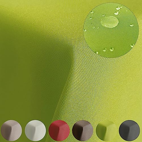 Tischdecke Gartentischdecke mit Lotuseffekt Outdoor Tafeldecke wasserabweisend Tischtuch RUND OVAL ECKIG Rechteckig (Grün, 130x220cm) von Cleanlevel EST 2016