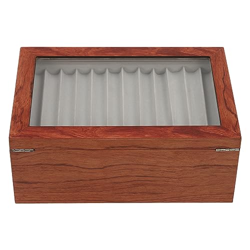 34 Steckplätze Stiftbox Füllfederhalter Pen Cabinet Display Fountain Pen Storage, mit Sichtbarer Deckel, für Aufbewahrung Stifte Füllfederhalter Kugelschreiber 31*20*12.5cm (Rosenholz) von ClearFragrans