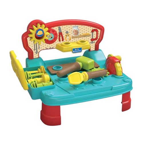 Clementoni Baby Werkbank mit Zubehör - Spielzeug für Babys & Kinder ab 12 Monaten mit Hammer, Schraubenzieher und viel Zubehör - Sensorik- & Motorikspielzeug 17968 von Clementoni