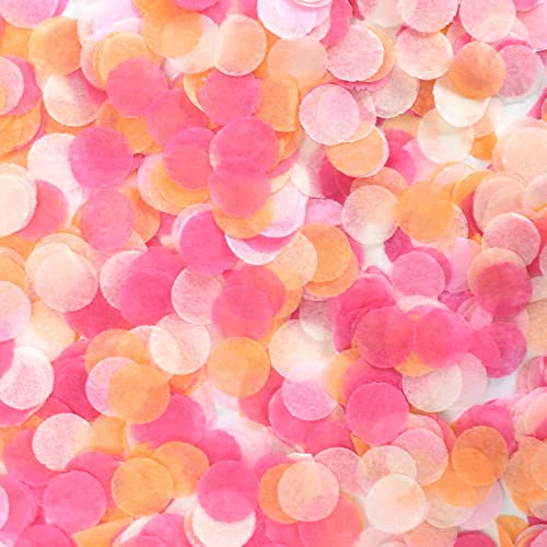 50g Buntes Rundes Konfetti - (1cm Durchmesser, ca. 5000 Stück), Hochzeitsdeko, Tischdeko, Confetti für Geburtstag, Hochzeit, Jubiläum, Gender Reveal, Pastell Streudeko für Party Deko (Orangerot) von Cleminsta