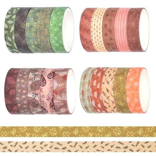 Cleminsta 20 Rollen Washi Tape,Klebeband Bunt,Papierklebeband,Dekoband Masking Tape,Scrapbook Zubehör,Für Kunsthandwerk,DIY Handwerk, Scrapbooking, Verpackung von Cleminsta