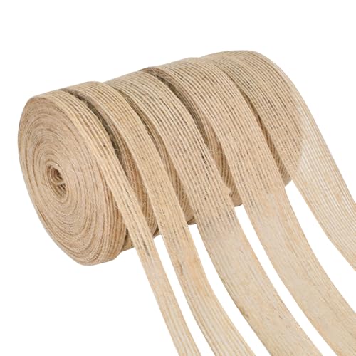 Geschenkband Jute Natur, Juteband Dekoband 1cm 1,5cm 2cm 2,5cm 3cm, Geschenkbänder Rustikal 5 Rollen, 10 Meter Pro Rolle, DIY Geschenkverpackung Band für Hochzeit, Weihnachten, Party von Cleminsta