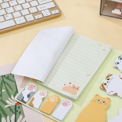 Katzen Haftnotizen 300 Blatt Haftnotizen Set, Haftnotizen Klebezettel Katzen, Haftnotizblöcke Tiere, Selbstklebende Notizblöcke, Sticky Notes Cute, Tragbares Notizpapier, Für Büro, Schule Und Zuhause von Cleminsta