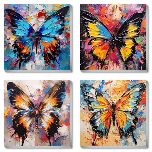 4 Stück Landschaft Malen Nach Zahlen für Erwachsene und Kinder-Farbe Nach Zahlen für Erwachsene und Kinder mit Rahmen, Farbe nach Zahlen Kits Anfänger, DIY Acryl-Ölgemälde für Wall Decor 20x20cm von Clendo