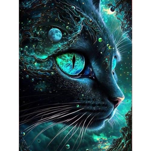 Clendo 5D Diamond Painting Erwachsene Katzen,Diamant Painting Bilder Tiere,DIY Set Erwachsene Full Diamonds,Diamont Painting Crystal Art Home Wand Dekor-Freunde Geschenk 30x40cm von Clendo