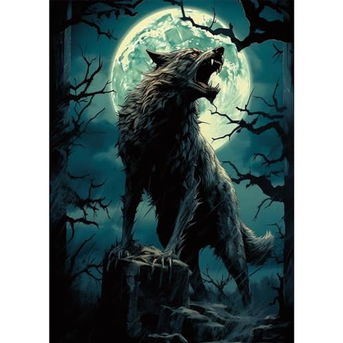 Malen Nach Zahlen Erwachsene Wolf,Bastelset Erwachsene Gemälde Tiere,Kreativ Set für Erwachsene,DIY Handgemalt Ölgemälde Kit für Anfänger und Erwachsene für Geschenke 30X40cm von Clendo