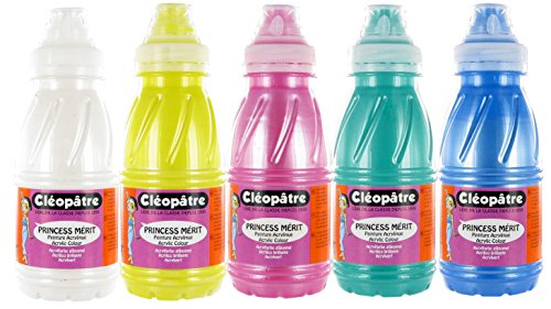 Cléopâtre PAM250X5N - Acrylfarbe Princess Merit Set von 5 Farben in Perlmutt-Tönen, je 250 ml von Cléopâtre