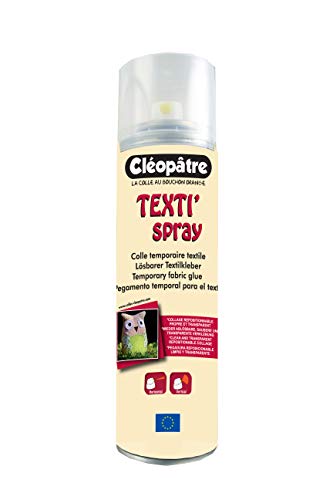 Cléopâtre TEX4-250 repositionierbarer Sprühkleber für Textilien und Stoffe, Kleber:, durchsichtig, colle spray repostionnable, 250 Milliliter von Cléopâtre