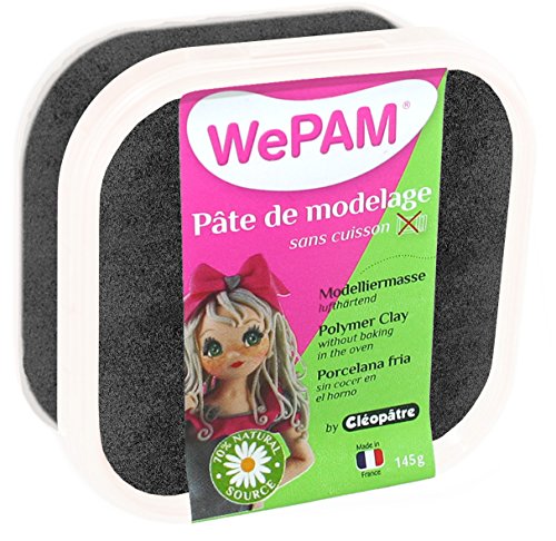 WePAM - PFWNBLK-145 - Lufthärtende Modelliermasse, 145 g, Schwarz von Cléopâtre