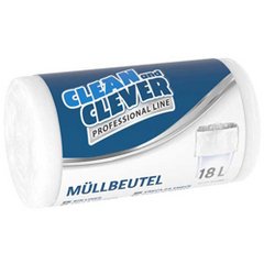 Clever Clean Müllbeutel Professional Line 18l weiß PRO 73 Polybeutel Müllsack Polysack Sammelkorb Abfallsack Abfallbeutel Mülltüte Tüte Beutel Bag Sack Säcke Abfalltüte von Clever Clean