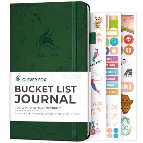 Clever Fox Bucket List Journal – Inspirierendes Buch für Erinnerungen & Abenteuer – Bucket-Listen-Notizbuch für Paare, Pocket (Waldgrün) von Clever Fox