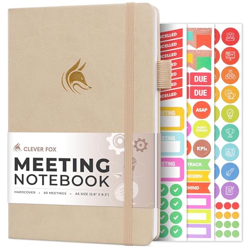 Clever Fox Meeting Notebook - Work & Business Organizer mit Notizen & Aktionspunkten - Notizblock für Projektmanagement & Meetings, A5 (Seehell) von Clever Fox