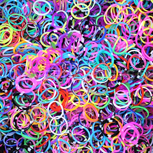 CleverDelights 4400-teiliges Loom-Band-Nachfüllset, 22 Farben, Mega-Nachfüllpackung, 4400 regenbogenfarbene Bänder von CleverDelights