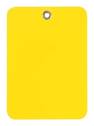 CleverDelights 8,9 x 6,3 cm gelbe Kunststoffanhänger, 100 Stück, wasserdicht, strapazierfähig, 8,9 x 6,3 cm von CleverDelights