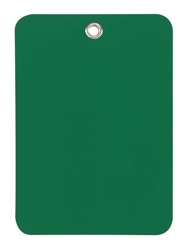 CleverDelights 8,9 x 6,3 cm grüne Kunststoffanhänger, 100 Stück, wasserdicht, strapazierfähig, 8,9 x 6,3 cm von CleverDelights